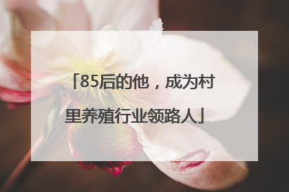 85后的他，成为村里养殖行业领路人
